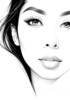 Minimalist Line Drawing of Woman's Eye and Nose for Modern Decor