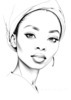 Minimalist Line Drawing of Woman's Eye and Nose for Modern Decor