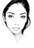 Minimalist Line Drawing of Woman's Eye and Nose for Modern Decor