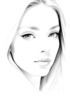 Minimalist Line Drawing of Woman's Eye and Nose for Modern Decor