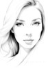 Minimalist Line Drawing of Woman's Eye and Nose for Modern Decor