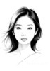 Minimalist Line Drawing of Woman's Eye and Nose for Modern Decor