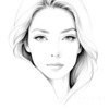 Minimalist Line Drawing of Woman's Eye and Nose for Modern Decor