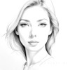 Minimalist Line Drawing of Woman's Eye and Nose for Modern Decor