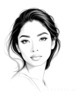 Minimalist Line Drawing of Woman's Eye and Nose for Modern Decor