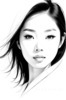 Minimalist Line Drawing of Woman's Eye and Nose for Modern Decor