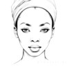 Minimalist Line Drawing of Woman's Eye and Nose for Modern Decor