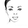 Minimalist Line Drawing of Woman's Eye and Nose for Modern Decor