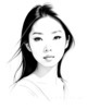Minimalist Line Drawing of Woman's Eye and Nose for Modern Decor