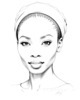 Minimalist Portrait of a Woman's Youthful Face with Subtle Smile Printable Art