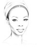 Minimalist Portrait of a Woman's Youthful Face with Subtle Smile Printable Art