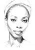 Minimalist Portrait of a Woman's Youthful Face with Subtle Smile Printable Art