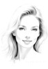 Minimalist Portrait of a Woman's Youthful Face with Subtle Smile Printable Art