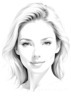 Minimalist Portrait of a Woman's Youthful Face with Subtle Smile Printable Art