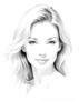 Minimalist Portrait of a Woman's Youthful Face with Subtle Smile Printable Art