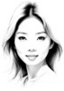 Minimalist Portrait of a Woman's Youthful Face with Subtle Smile Printable Art