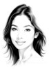 Minimalist Portrait of a Woman's Youthful Face with Subtle Smile Printable Art