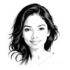Minimalist Portrait of a Woman's Youthful Face with Subtle Smile Printable Art