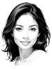 Minimalist Portrait of a Woman's Youthful Face with Subtle Smile Printable Art