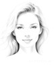 Minimalist Portrait of a Woman's Youthful Face with Subtle Smile Printable Art