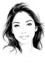 Minimalist Portrait of a Woman's Youthful Face with Subtle Smile Printable Art