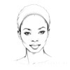 Minimalist Portrait of a Woman's Youthful Face with Subtle Smile Printable Art