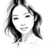 Minimalist Portrait of a Woman's Youthful Face with Subtle Smile Printable Art