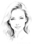 Minimalist Portrait of a Woman's Youthful Face with Subtle Smile Printable Art