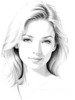 Minimalist Portrait of a Woman's Youthful Face with Subtle Smile Printable Art