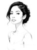 Minimalist Portrait of Woman's Neck and Collarbone in Pen Strokes