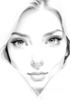 Minimalist Art Print of a Woman's Serene Gaze with Delicate Eyelashes