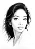 Minimalist Art Print of a Woman's Serene Gaze with Delicate Eyelashes