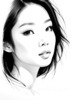 Minimalist Art Print of a Woman's Serene Gaze with Delicate Eyelashes