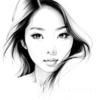 Minimalist Art Print of a Woman's Serene Gaze with Delicate Eyelashes