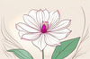 Minimalistic Line Art of Hanging Fuchsia Flower Drape