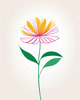 Minimalistic Line Art of Hanging Fuchsia Flower Drape