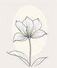 Minimalistic Line Art of Hanging Fuchsia Flower Drape