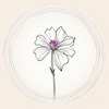 Minimalistic Line Art of Hanging Fuchsia Flower Drape
