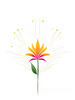 Minimalistic Line Art of Hanging Fuchsia Flower Drape