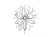 Minimalistic Line Art of Hanging Fuchsia Flower Drape