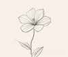 Minimalistic Line Art of Hanging Fuchsia Flower Drape