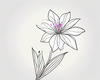 Minimalistic Line Art of Hanging Fuchsia Flower Drape