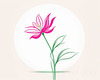 Minimalistic Line Art of Hanging Fuchsia Flower Drape