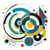 Modern Geometric Abstraction Canvas Print of Colorful Shapes
