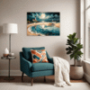 Moonlit Lighthouse Seashore Living Room Demo
