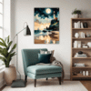 Moonlit Lighthouse Seashore Living Room Demo
