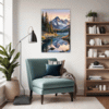 Mountain Lake Sunrise Living Room Demo
