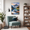 Mountain Lake Sunrise Living Room Demo