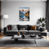Mountain Lake Sunrise Living Room Demo