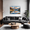 Mountain Lake Sunrise Living Room Demo